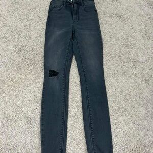 Women's Distressed Black Jeans